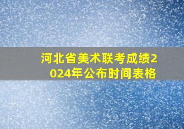 河北省美术联考成绩2024年公布时间表格