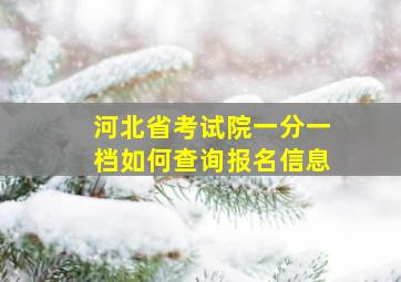 河北省考试院一分一档如何查询报名信息