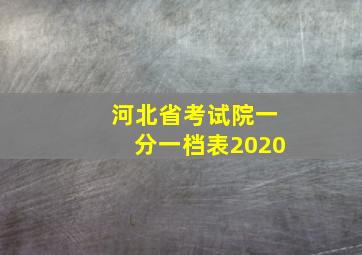 河北省考试院一分一档表2020