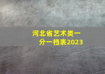 河北省艺术类一分一档表2023