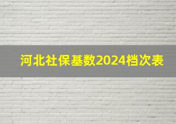 河北社保基数2024档次表