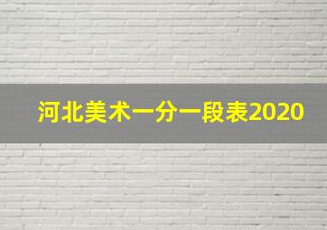 河北美术一分一段表2020