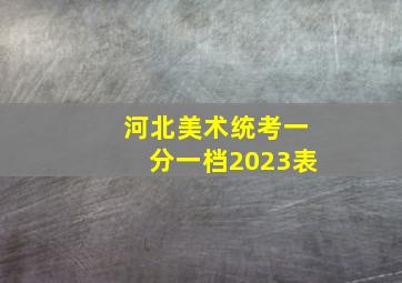 河北美术统考一分一档2023表