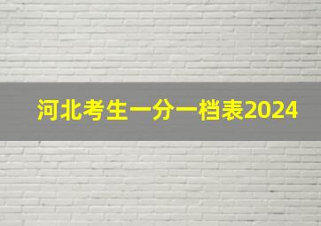 河北考生一分一档表2024