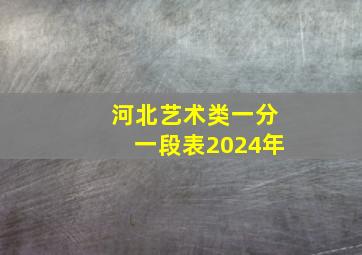 河北艺术类一分一段表2024年