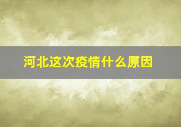 河北这次疫情什么原因