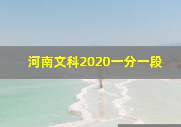 河南文科2020一分一段