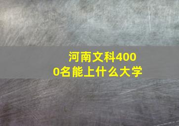 河南文科4000名能上什么大学