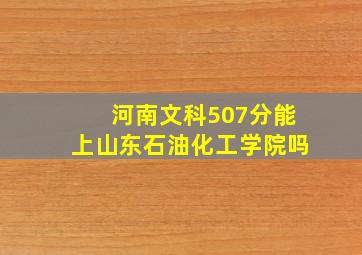 河南文科507分能上山东石油化工学院吗