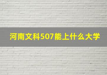 河南文科507能上什么大学