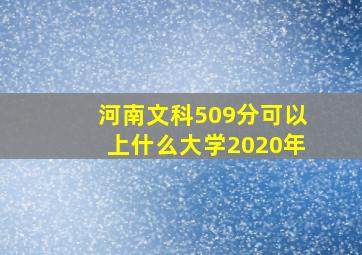 河南文科509分可以上什么大学2020年