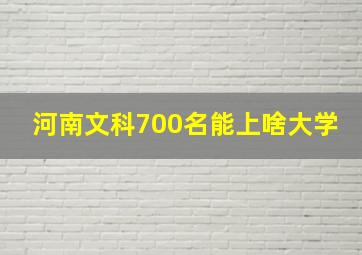 河南文科700名能上啥大学