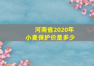 河南省2020年小麦保护价是多少