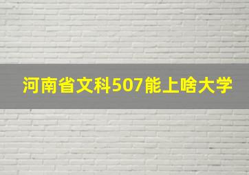 河南省文科507能上啥大学