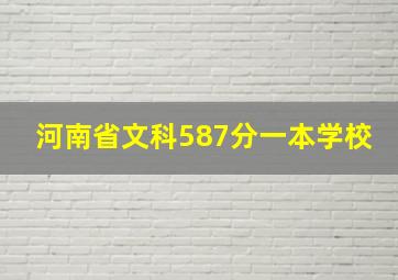 河南省文科587分一本学校