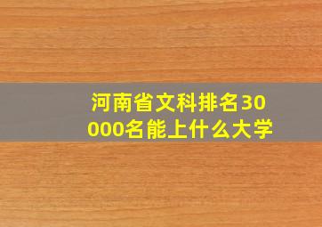 河南省文科排名30000名能上什么大学