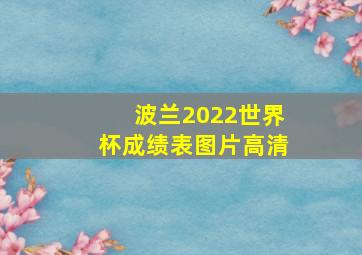 波兰2022世界杯成绩表图片高清