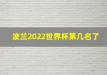 波兰2022世界杯第几名了