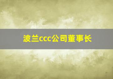 波兰ccc公司董事长