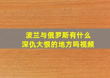 波兰与俄罗斯有什么深仇大恨的地方吗视频