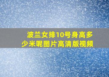 波兰女排10号身高多少米呢图片高清版视频