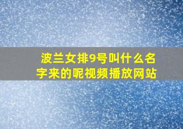 波兰女排9号叫什么名字来的呢视频播放网站