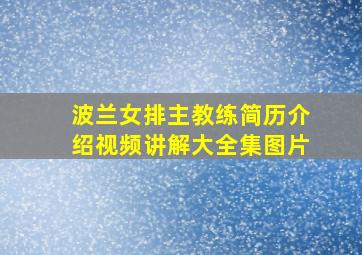 波兰女排主教练简历介绍视频讲解大全集图片