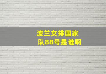 波兰女排国家队88号是谁啊