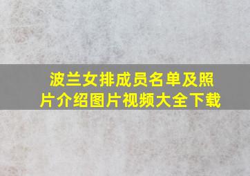 波兰女排成员名单及照片介绍图片视频大全下载