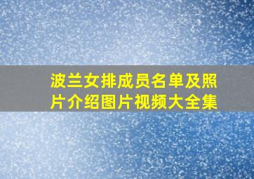 波兰女排成员名单及照片介绍图片视频大全集