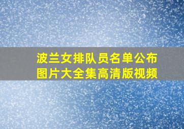 波兰女排队员名单公布图片大全集高清版视频