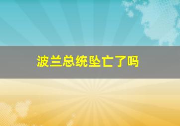 波兰总统坠亡了吗