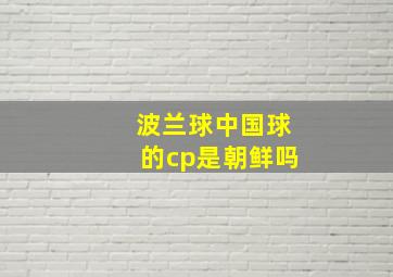 波兰球中国球的cp是朝鲜吗