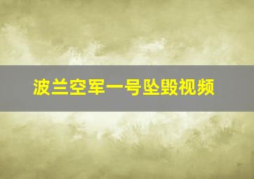 波兰空军一号坠毁视频