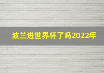 波兰进世界杯了吗2022年