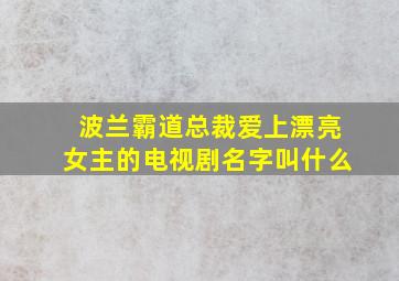 波兰霸道总裁爱上漂亮女主的电视剧名字叫什么