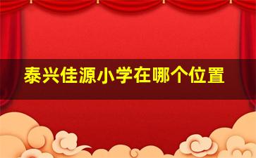 泰兴佳源小学在哪个位置