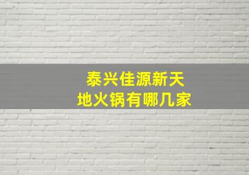 泰兴佳源新天地火锅有哪几家