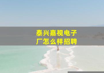 泰兴嘉视电子厂怎么样招聘