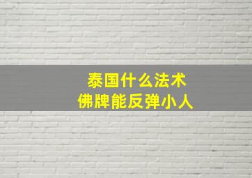 泰国什么法术佛牌能反弹小人