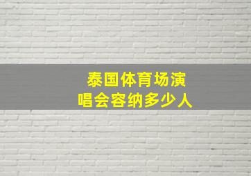 泰国体育场演唱会容纳多少人