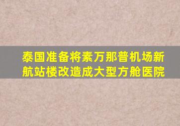 泰国准备将素万那普机场新航站楼改造成大型方舱医院