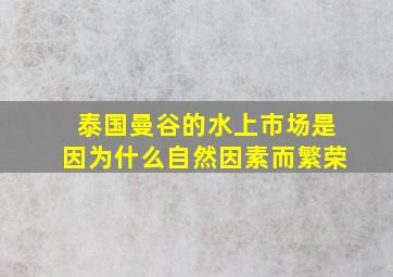 泰国曼谷的水上市场是因为什么自然因素而繁荣