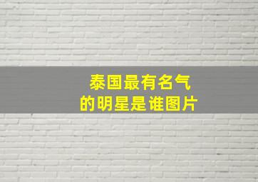 泰国最有名气的明星是谁图片