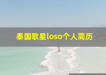 泰国歌星loso个人简历