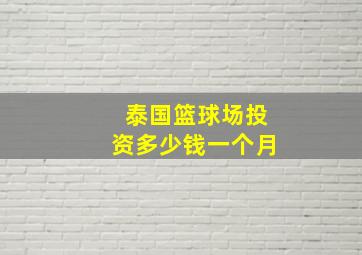 泰国篮球场投资多少钱一个月