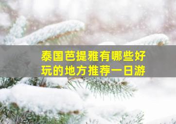 泰国芭提雅有哪些好玩的地方推荐一日游