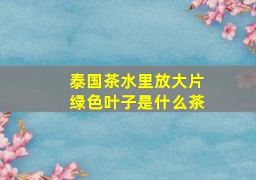 泰国茶水里放大片绿色叶子是什么茶