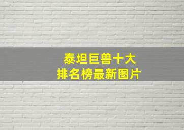 泰坦巨兽十大排名榜最新图片