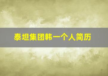 泰坦集团韩一个人简历